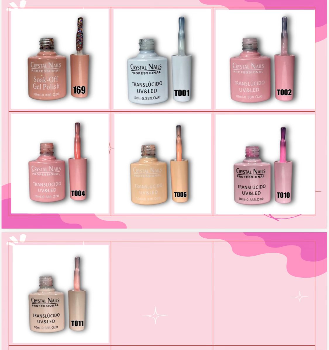 DOCENA ESMALTES SEMIPERMANENTES CRYSTAL NAILS.