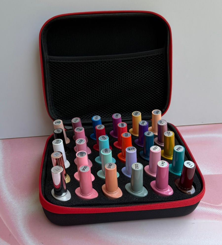 KIT 28 ESMALTES SEMIPERMANENTES + BASE Y TOP (IDEAL PARA MANICURISTAS Y EMPRENDER) TODO MARCA CRYSTAL NAILS. - Aned Cosmetics