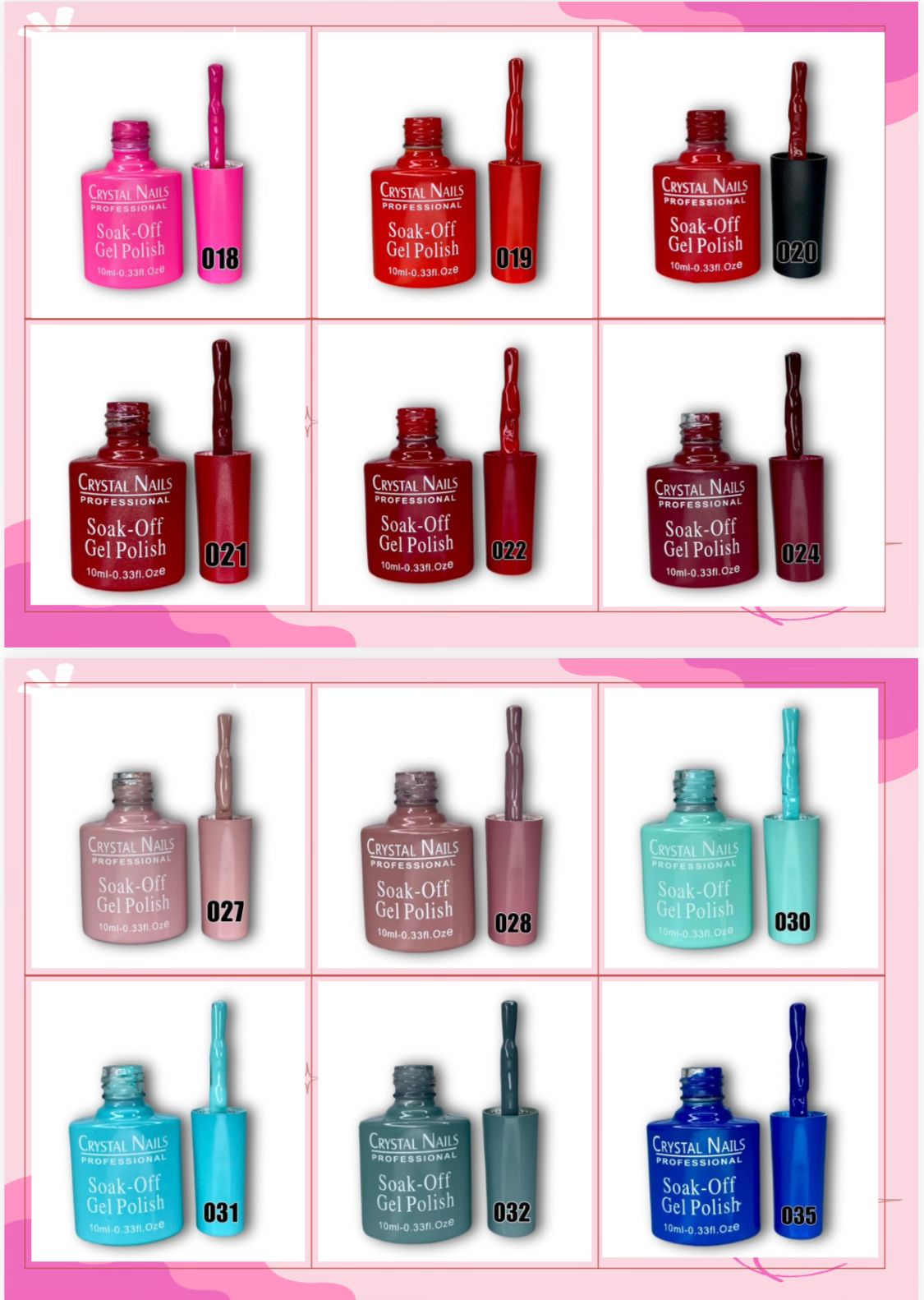 DOCENA ESMALTES SEMIPERMANENTES CRYSTAL NAILS.