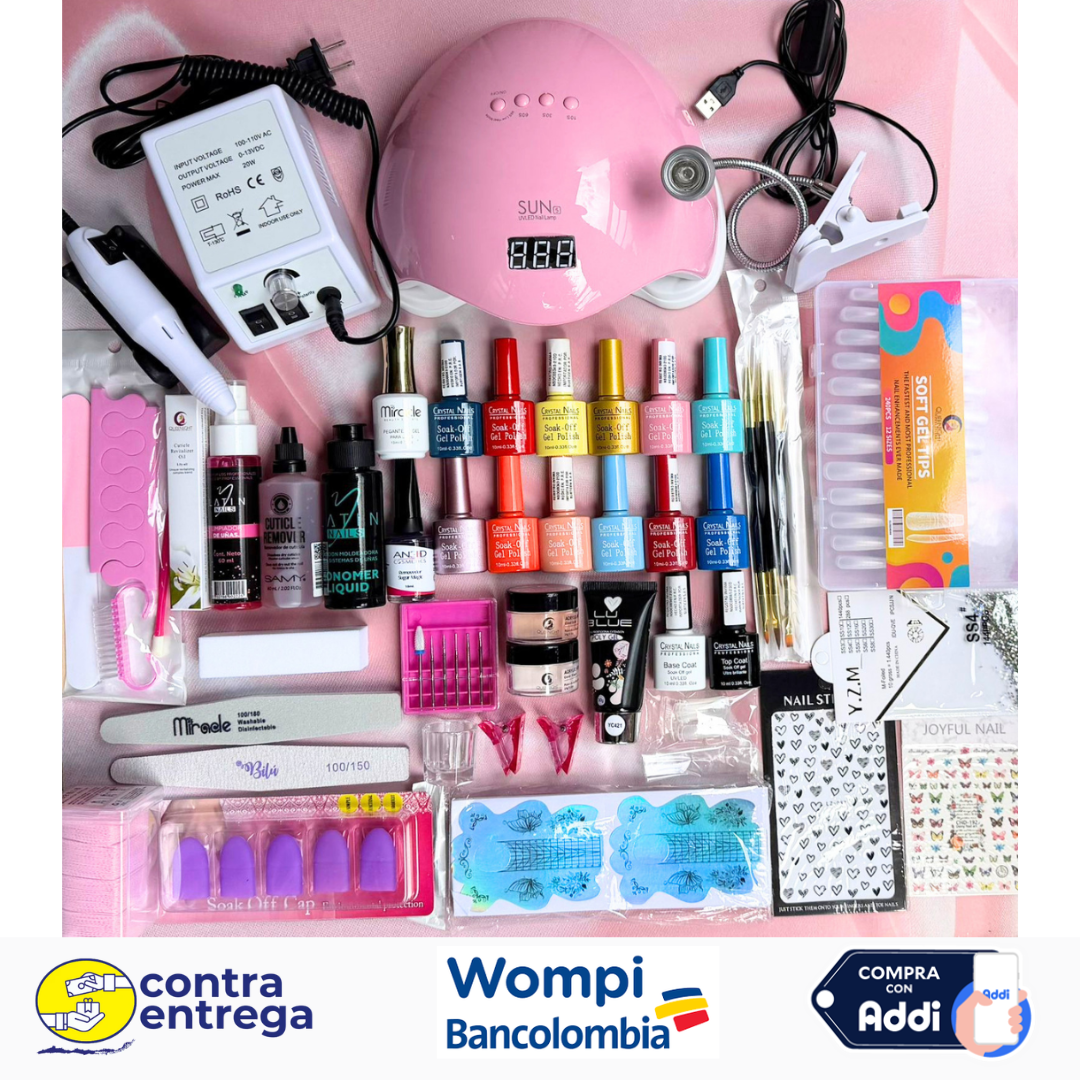 KIT EMPRENDEDORA 4 EN 1 | SEMIPERMANENTE + ACRÍLICO + POLYGEL + PRESS ON (30+ PRODUCTOS) - Aned Cosmetics