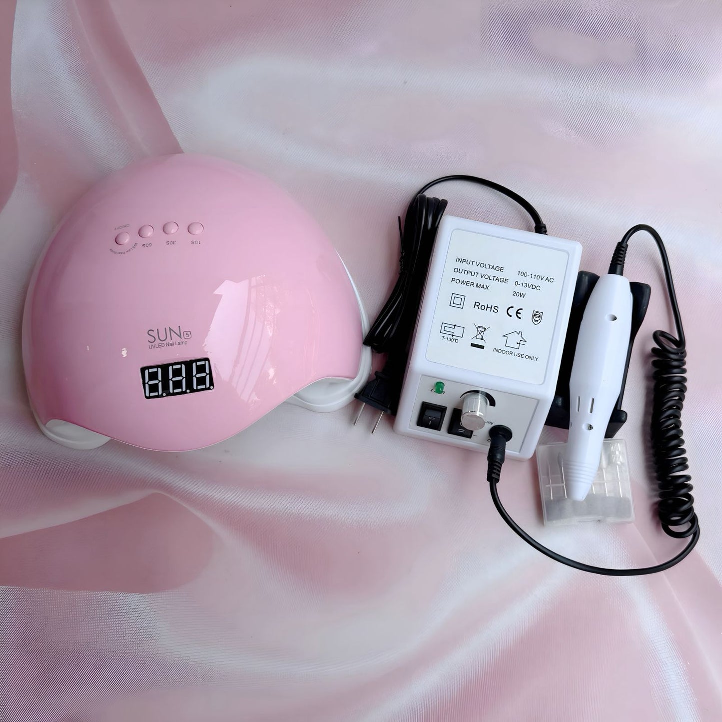 KIT LAMPARA LED UV 48W + DRILL PULIDOR MERCEDES 2000. - Aned Cosmetics