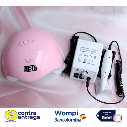 KIT LAMPARA LED UV 48W + DRILL PULIDOR MERCEDES 2000. - Aned Cosmetics