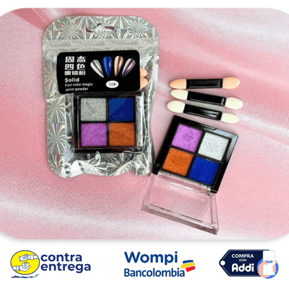 PALETA EFECTO ESPEJO X4 TONOS. - Aned Cosmetics