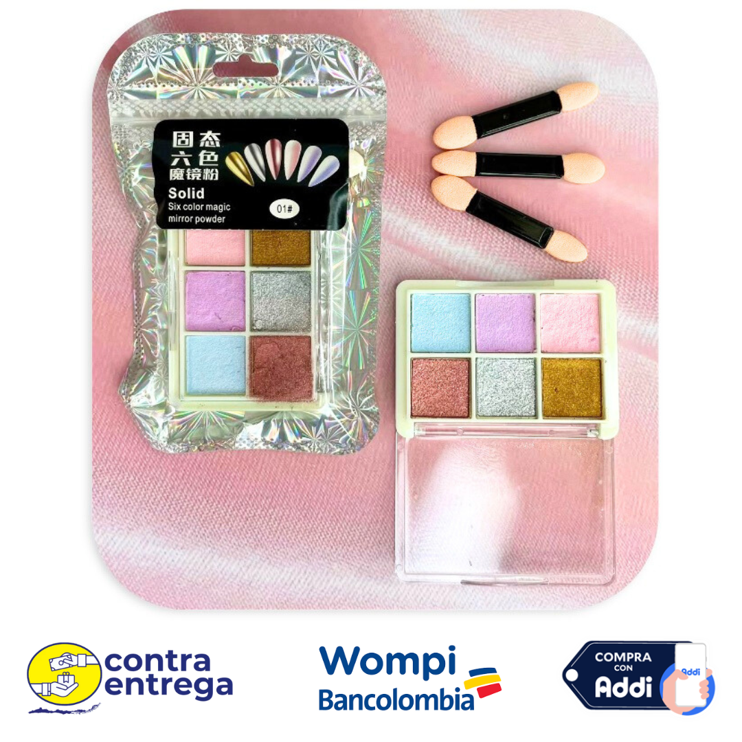 PALETA EFECTO ESPEJO X6 TONOS. - Aned Cosmetics