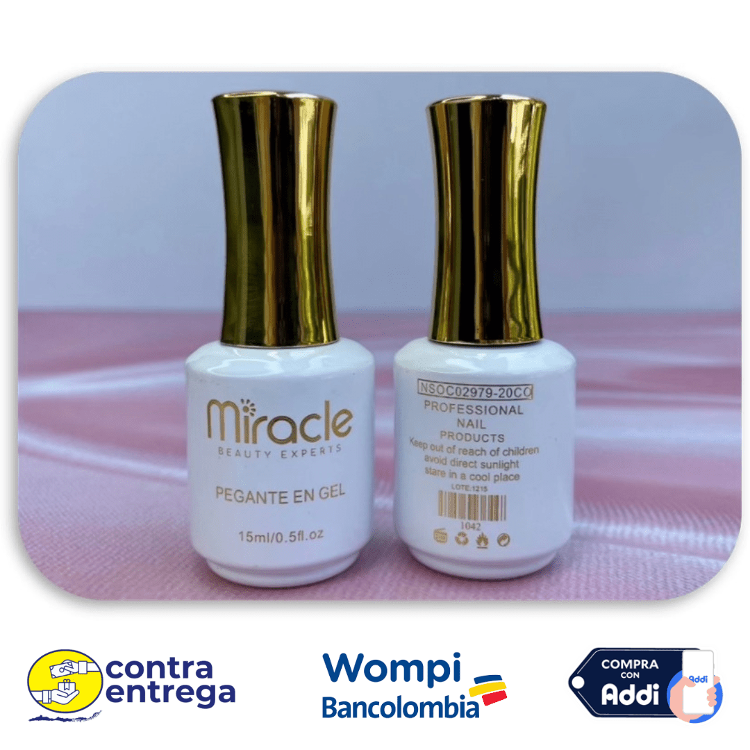 PEGA EN GEL PARA UÑAS MIRACLE 15 ML. - Aned Cosmetics