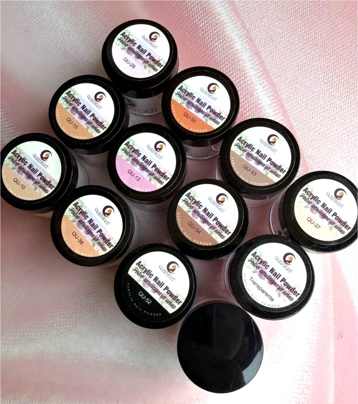 SET X12 POLVOS ACRÍLICOS QUEEN NIGHT 10 GR. - Aned Cosmetics
