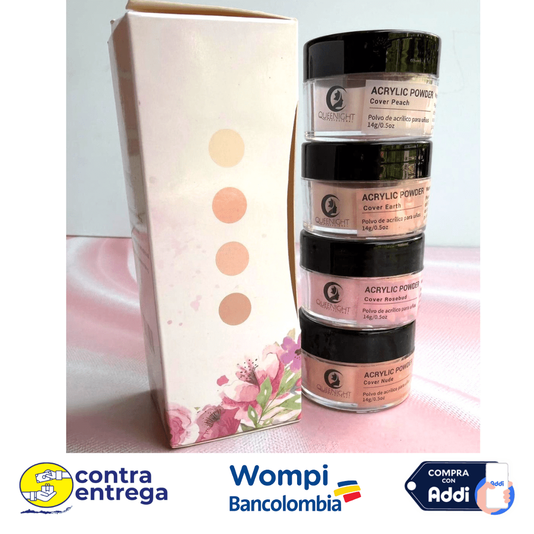 SET X4 POLVOS ACRÍLICOS QUEEN NIGHT 14 GR. - Aned Cosmetics
