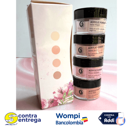 SET X4 POLVOS ACRÍLICOS QUEEN NIGHT 14 GR. - Aned Cosmetics