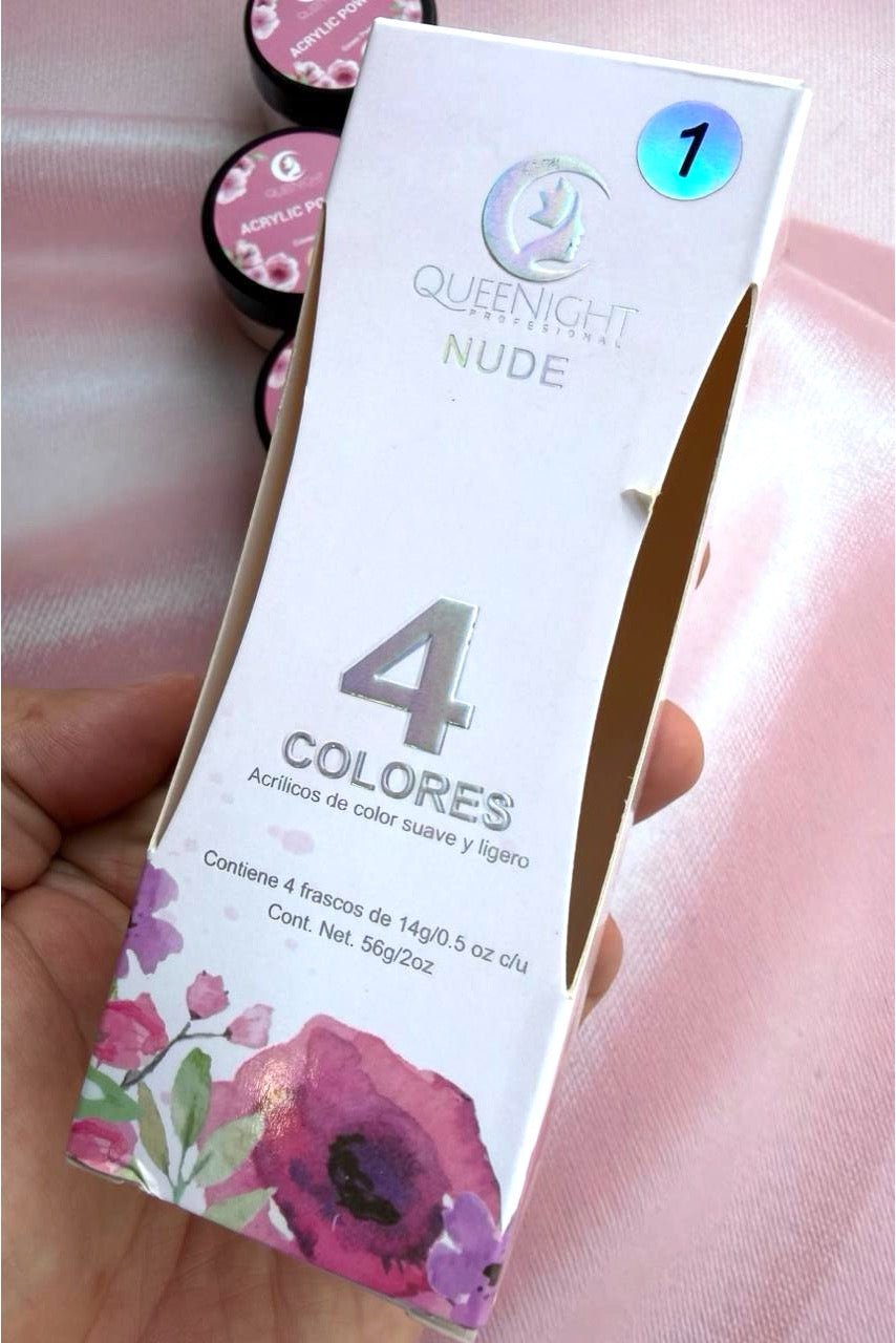 SET X4 POLVOS ACRÍLICOS QUEEN NIGHT 14 GR. - Aned Cosmetics