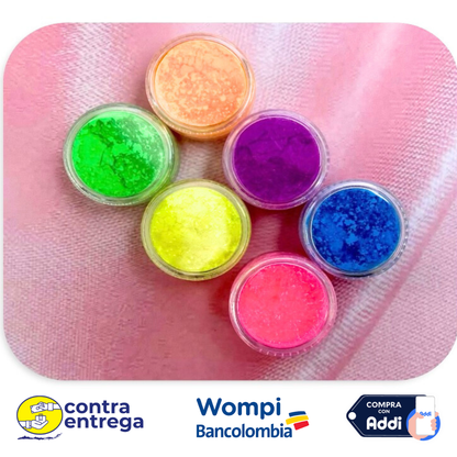 SET X6 PIGMENTOS NEÓN X 25 GR. - Aned Cosmetics