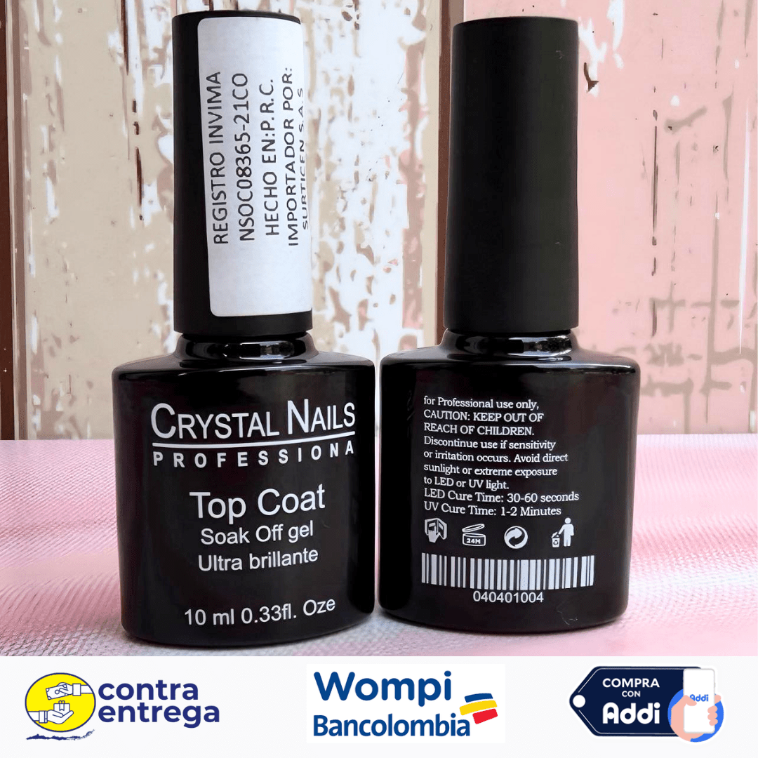 TOP COAT ULTRA BRILLANTE CRYSTAL NAILS 10ML. - Aned Cosmetics